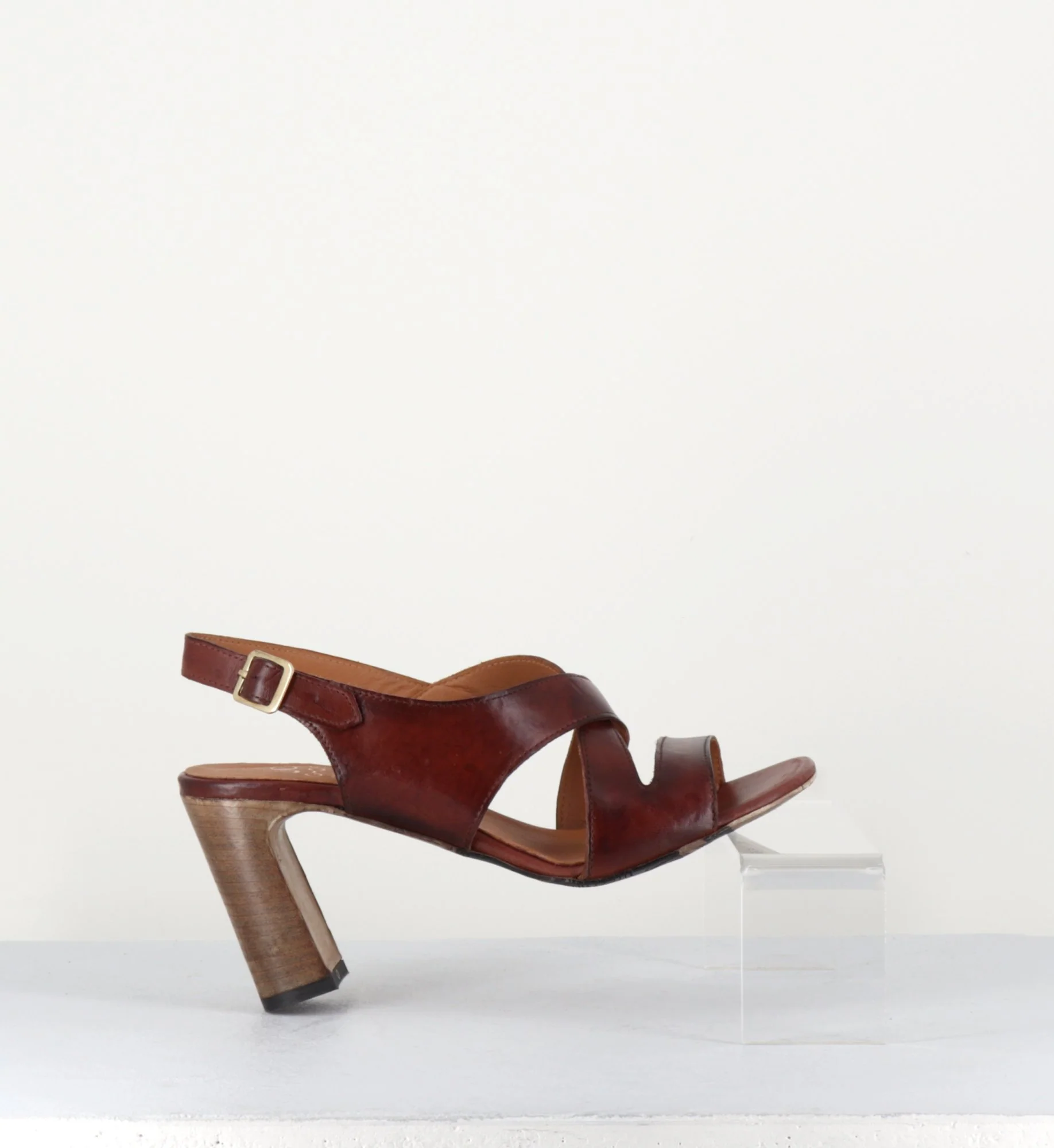 Sandales talon haut en cuir marron - 3174 TABACCO – Image 7