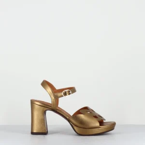 Sandales à talon en cuir métallisé bronze - KEMADA DALI BRONCE