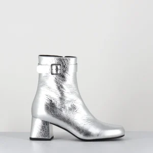 Boots 60s en cuir métallisé argent - XERT SCRATCH SILVER