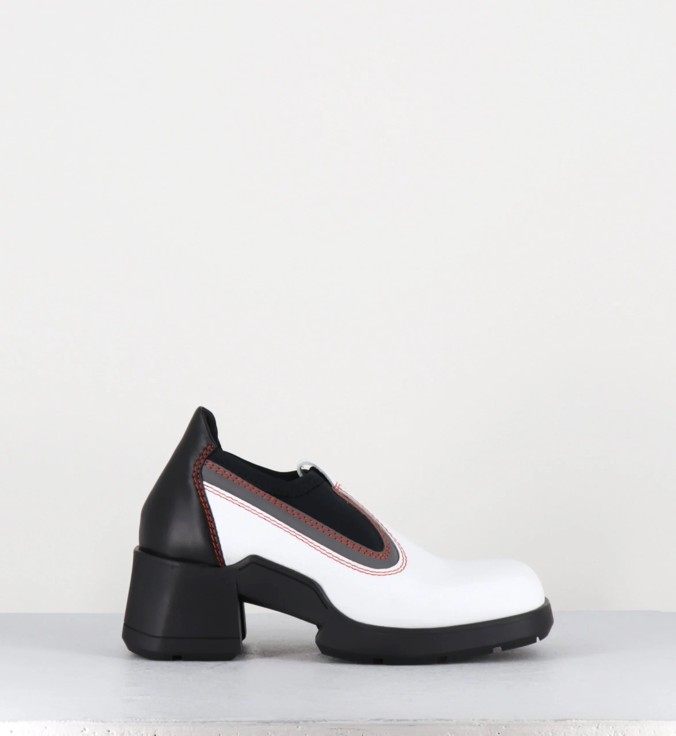 90s futuristic shoes cuir blanc & lycra - KUDA WHITE BOOTS