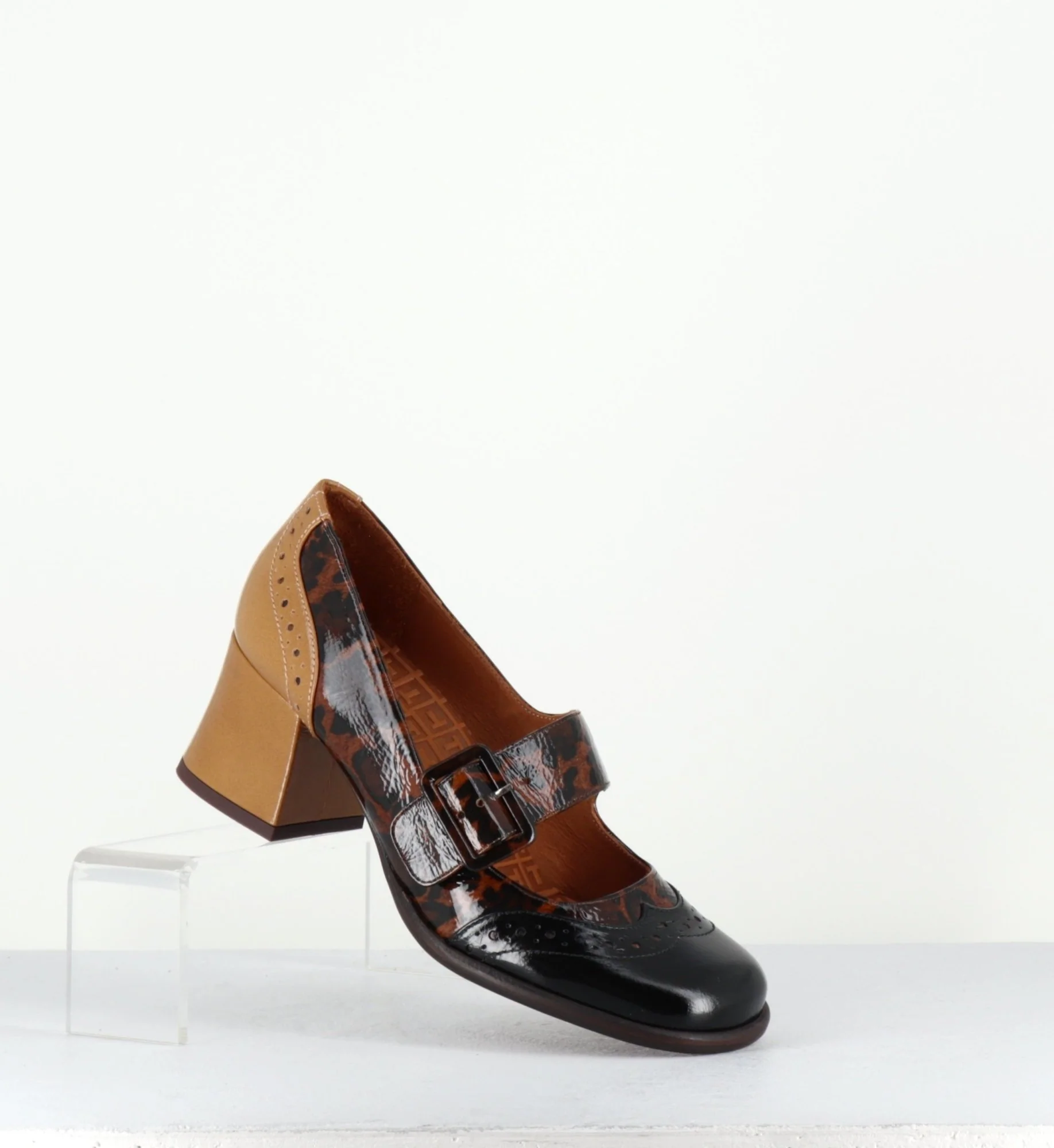 Babies petit talon cuir effet vernis léopard multi - MEYKO MASERATI NEGRO – Image 5