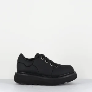 Sneakers en cuir noir semelle épaisse - M6610 CUSTO NERO