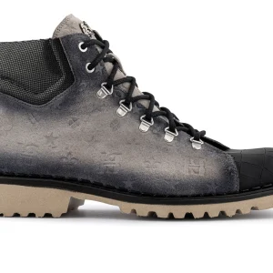 Bottine en daim effet crocodile