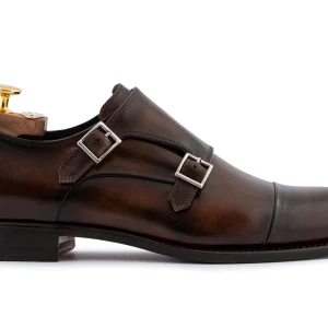 Double boucle en cuir peint à la main