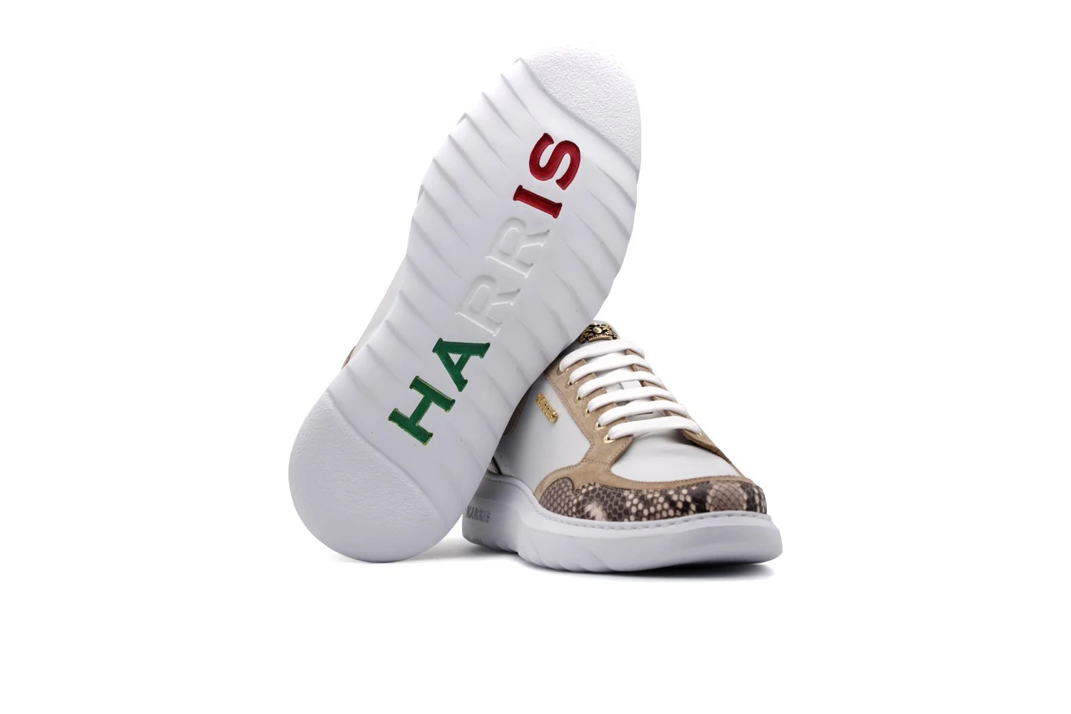 Baskets en cuir python et daim – Image 2