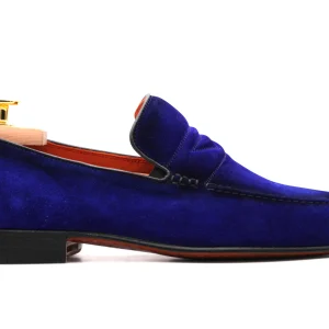 Moccasin en daim avec passant rembourré