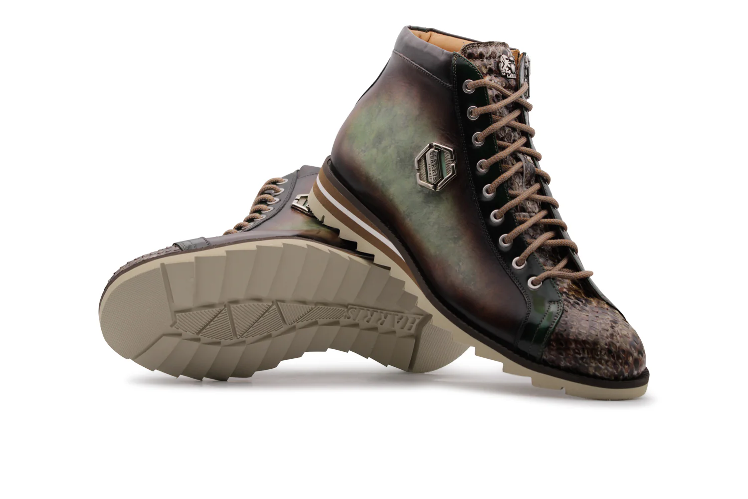 Polacchino dans le cuir peint à la main et Python – Image 2