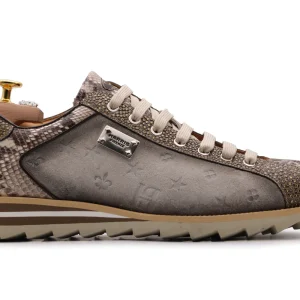 Baskets de monogramme Python et Suede