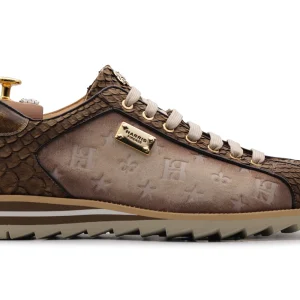 Baskets de monogramme Python et Suede