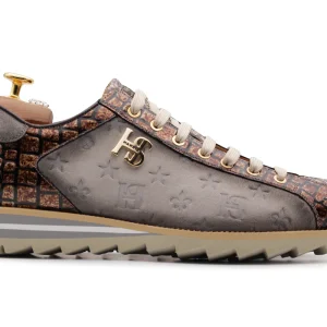 Baskets en suède monogramme et pitone