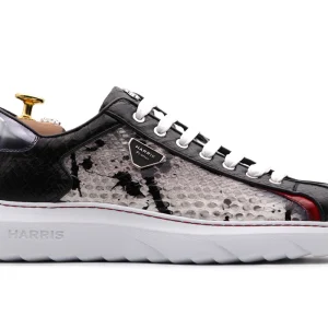 Sneaker en cuir python rock noir