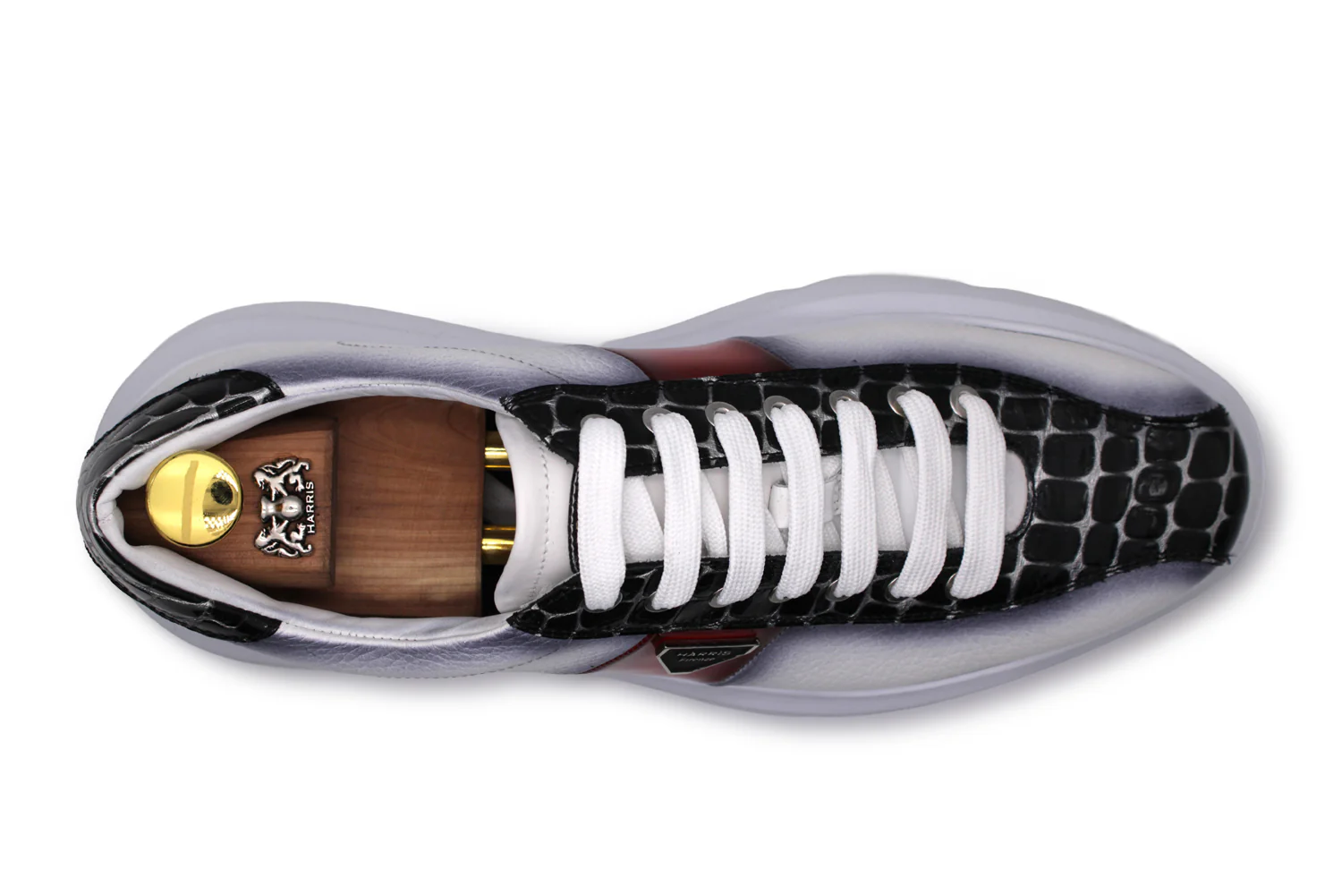 Baskets en cuir souple avec effet de crocodile – Image 3