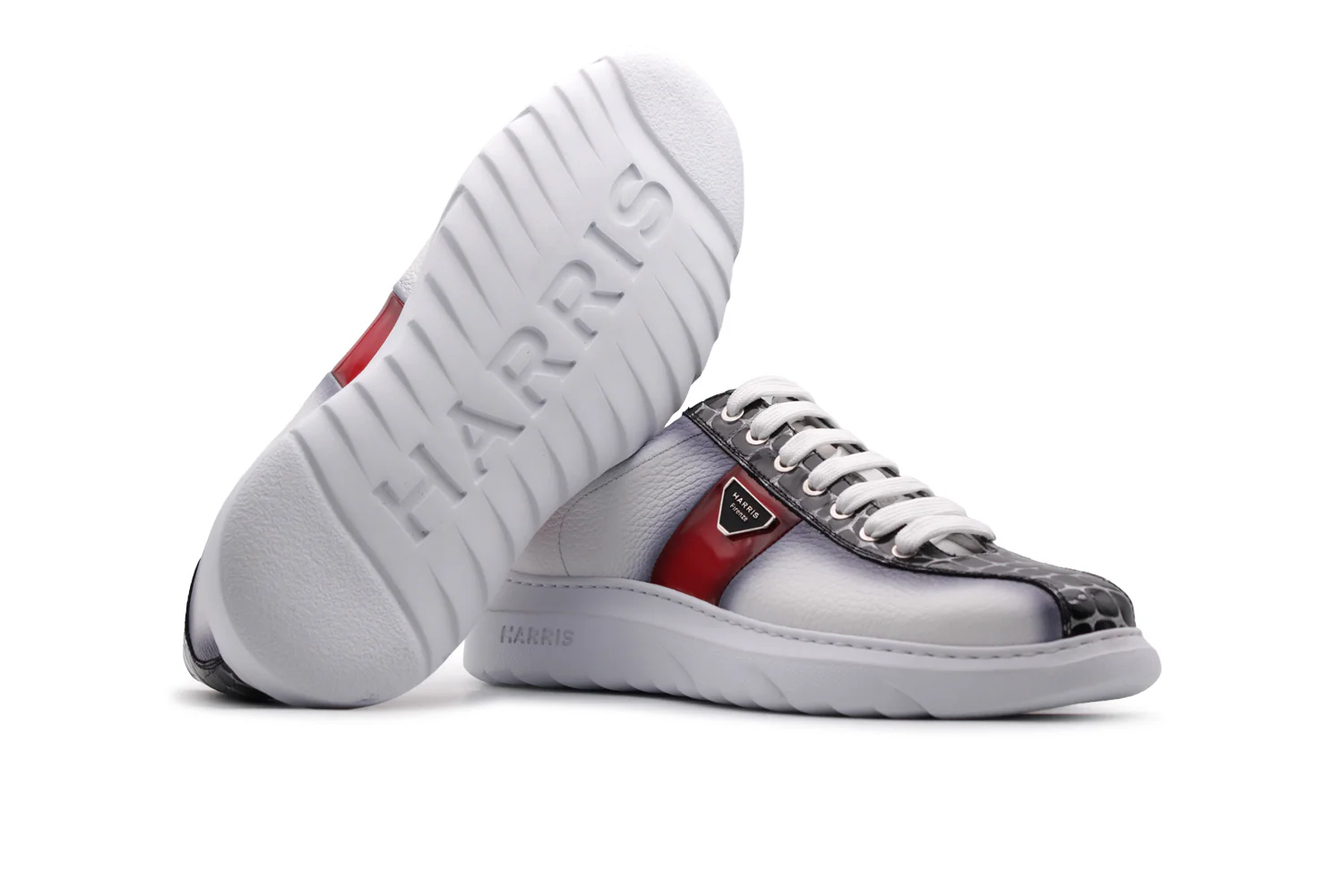 Baskets en cuir souple avec effet de crocodile – Image 4