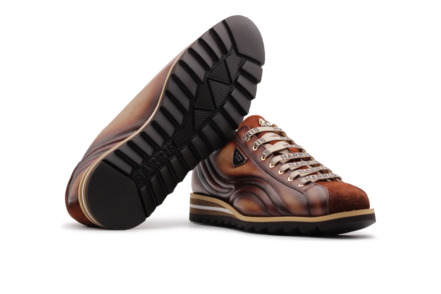 Baskets en cuir peint à la main et suède – Image 5