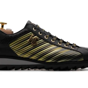 Baskets "Limited Edition" en python fin et cuir multicolore