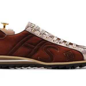 Baskets en daim et python