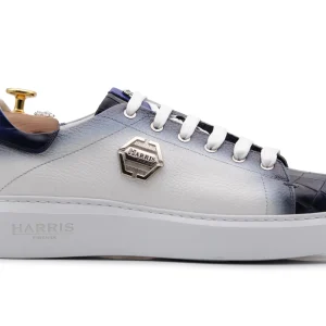 Sneaker blanche en cuir nuancé