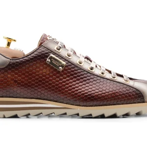 Baskets en cuir imprimé peintes à la main