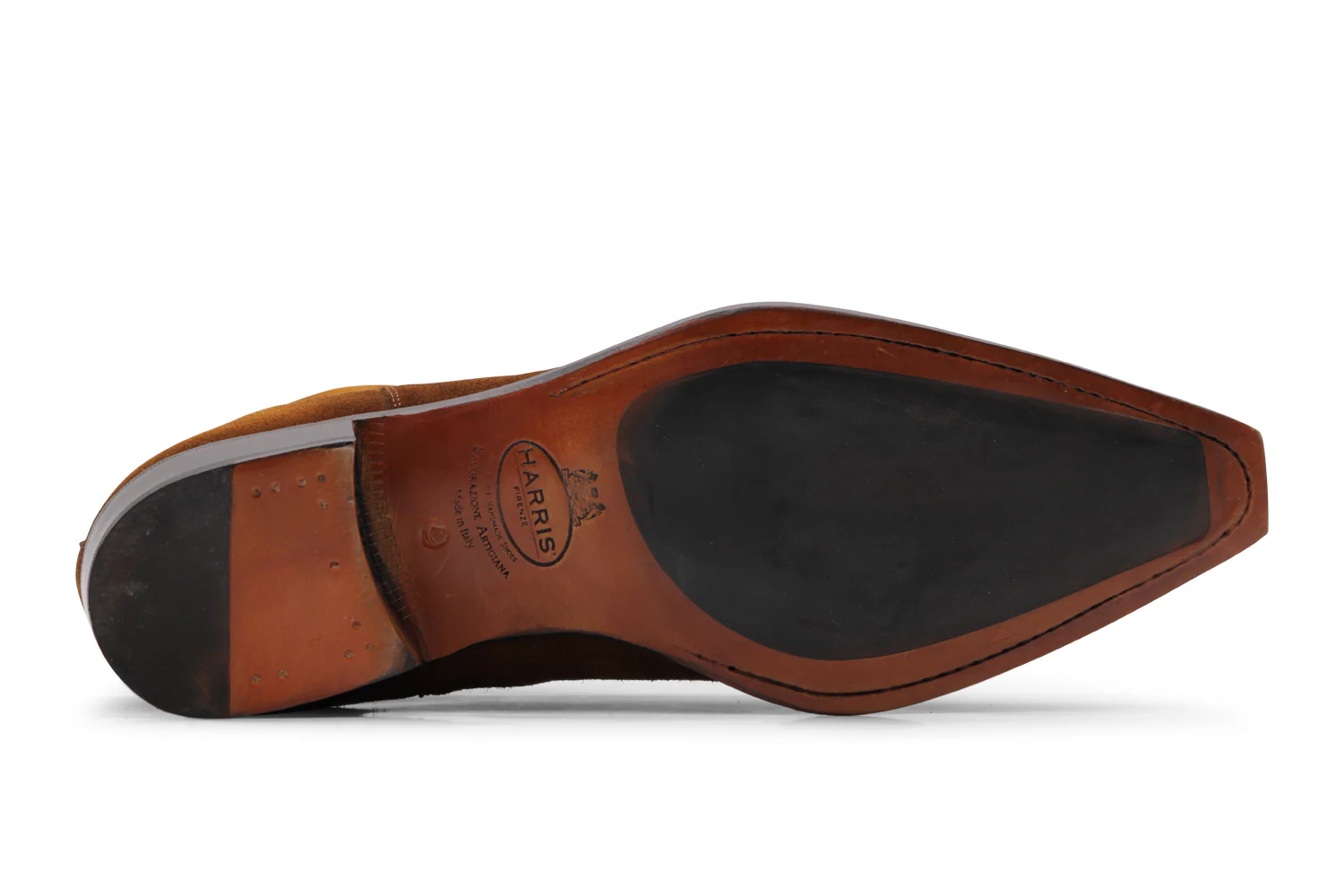 Bottine texane en daim dégradé Cognac – Image 5