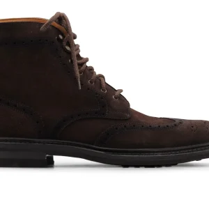Bottine en daim Testa di Moro avec détails Brogue