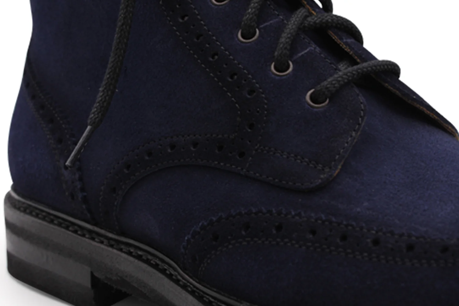 Bottine en daim Bleu avec détails Brogue – Image 5