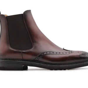 Bottine peinte à la main avec élastiques et détails Brogue