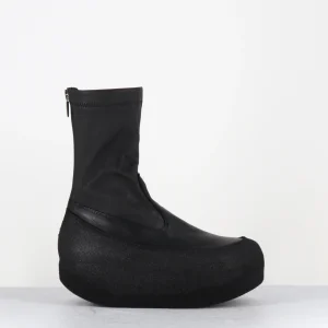 Boots compensées en cuir stretch noir - 8361 NAPPA STRETCH