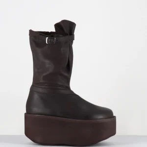 Boots compensées en cuir marron - 8963 GAS CHOCOLADE