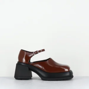 Babies à plateforme cuir naplak marron - CORAL BROWN COURT