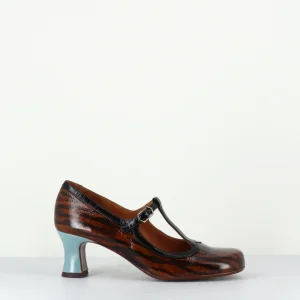 Babies petit talon en cuir imprimé tigré - MYLKA TESLA CASTANO