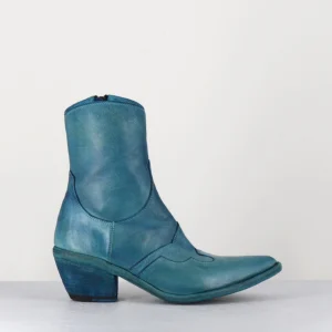 Santiags en cuir bleu - 3843 ALFA CIELO