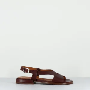 Sandales plates en cuir marron - WENTA PITBUL TERRA