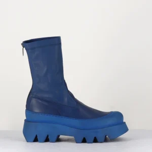 Boots en cuir stretch bleu - 2662 INDEMONIAT