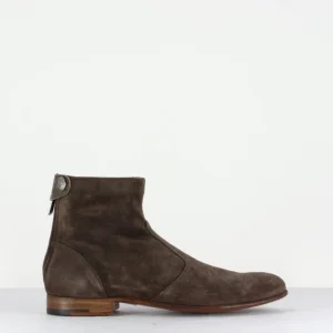 Bottines plates courtes en daim beige PERLA37031T - Alberto Fasciani