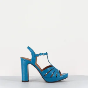 Sandales salomé talon haut naplak bleu - CAFRA FERRARI BLUE