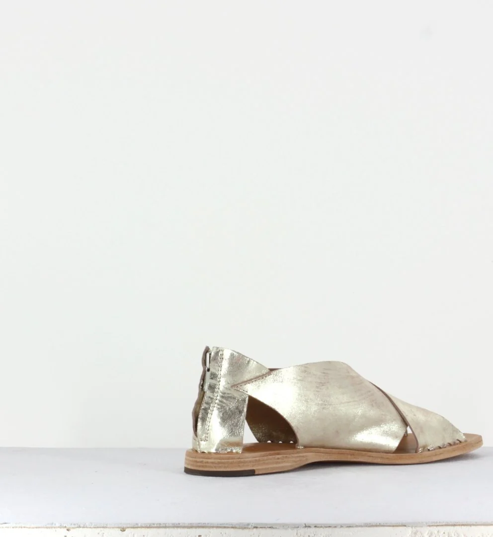 Sandales plates dorées - Itaca 026 Platino – Image 4