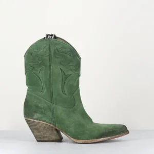 Boots santiags en daim vert - E2016 TEXAN GREEN