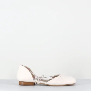 Ballerines à lacets ligne minimaliste en cuir blanc - MARGE002 SHOE BONE