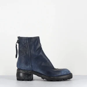 Boots en cuir bleu effet vieilli - 51772 CALUSA WASH BLU