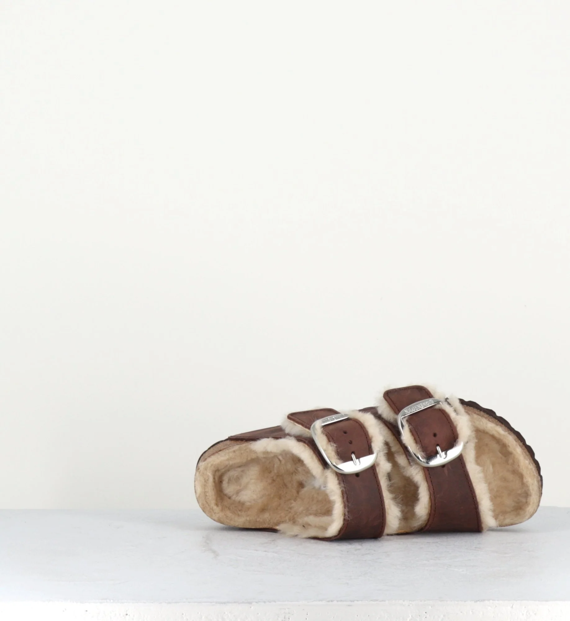 ARIZONA BIG BUCKLE CUIR MARRON FOURRÉES SHEARLING BROWN – Image 7