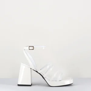 Sandales à plateforme multi-brides vernis blanc - SUN VERNICE BIANCO