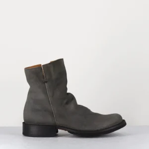 Boots biker plates en daim gris taupe - ELF-22 LAVAGNA BOOTS