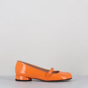 Babies 60s petit talon en cuir vernis orange - MASAI CINDY ALBICOCCA