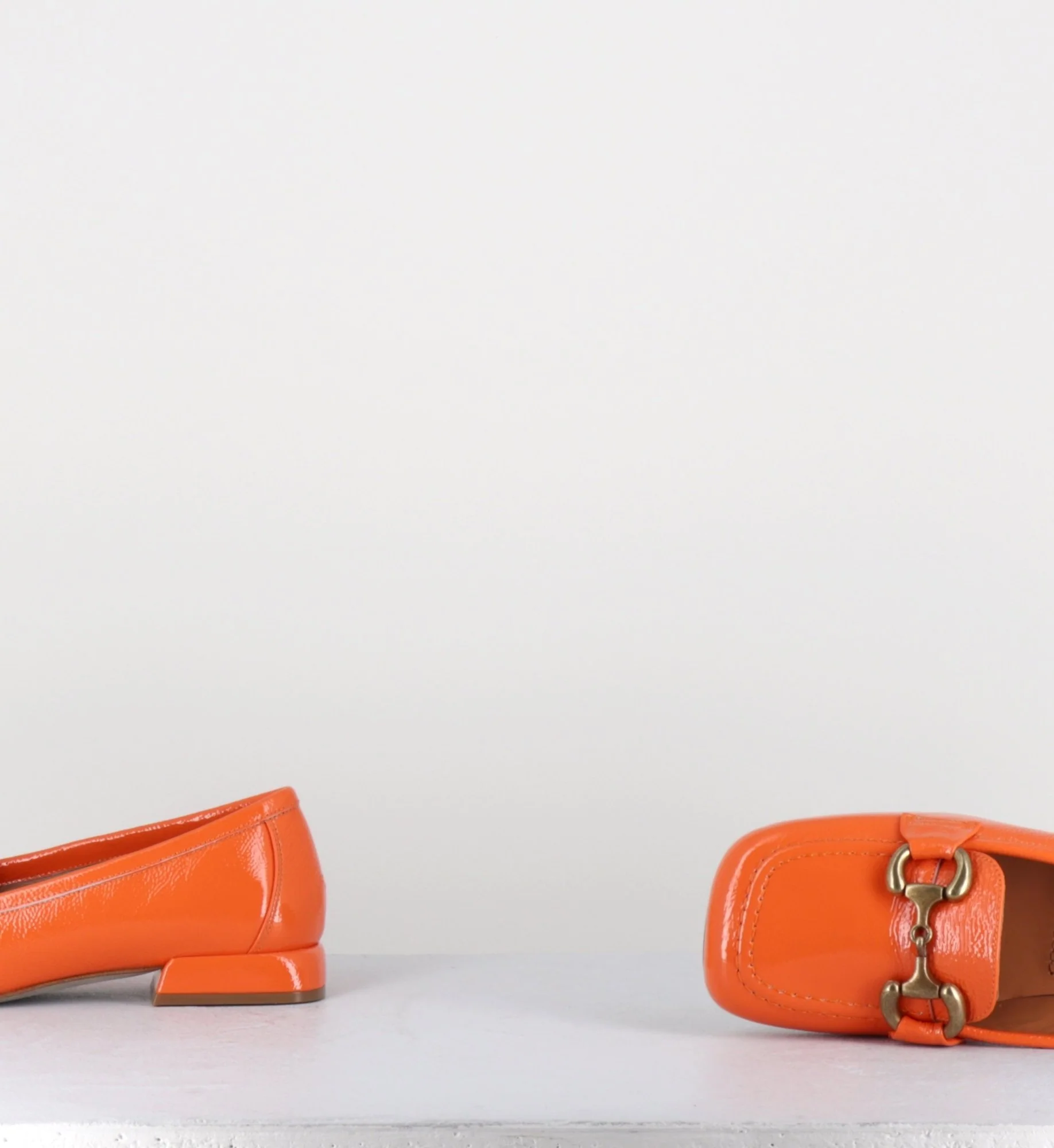 Mocassins 60s en cuir vernis orange - LAKE NAPLAK ARANCIO – Image 8
