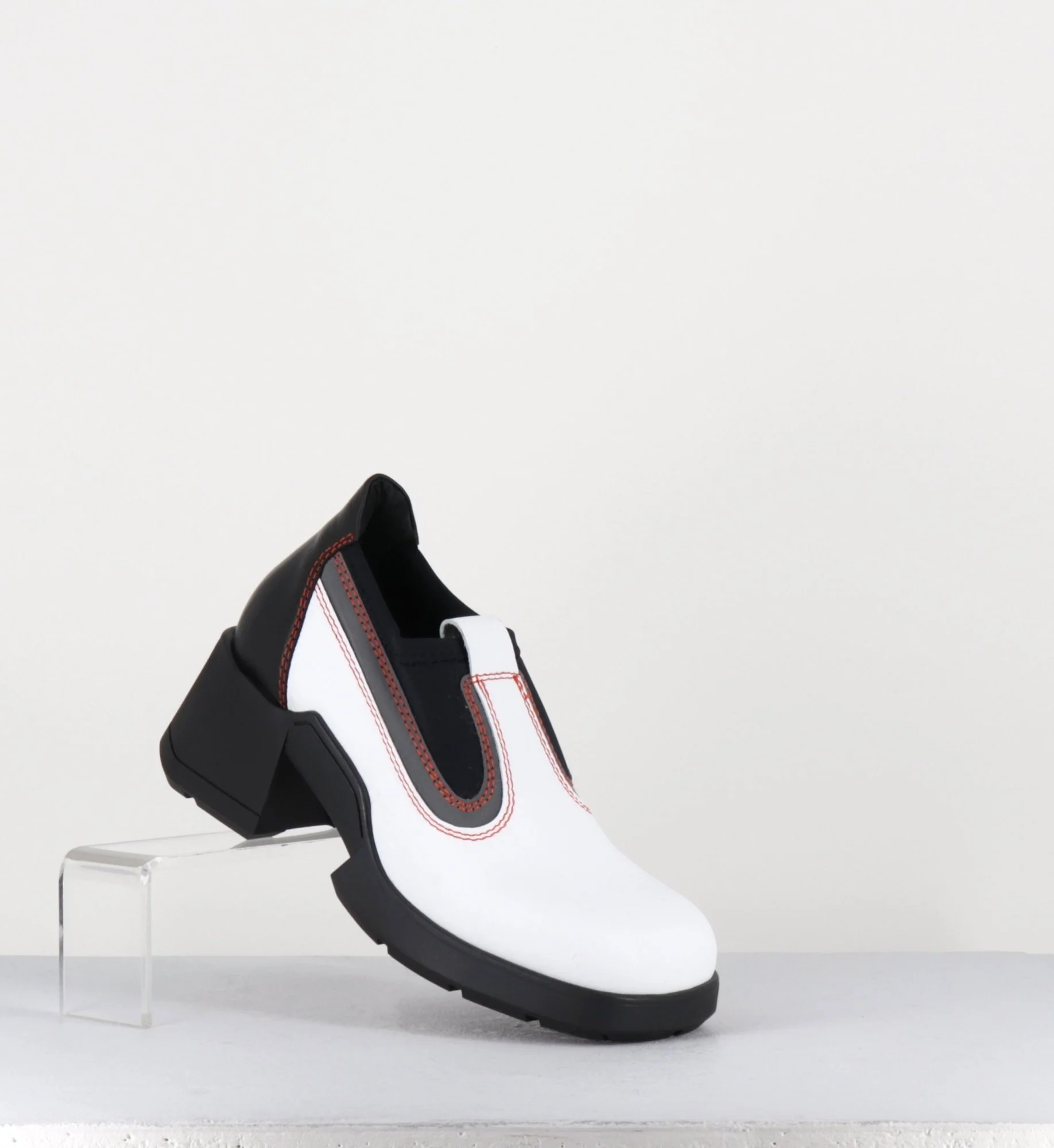 90s futuristic shoes cuir blanc & lycra - KUDA WHITE BOOTS – Image 4