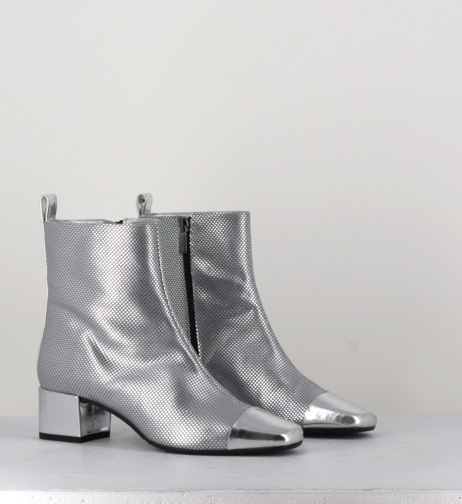 Boots en cuir gaufré argent détails miroir - ESTIME BIS ARGENT – Image 3
