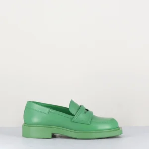 Mocassin en cuir lisse vert - VIOLA LEE GRASS