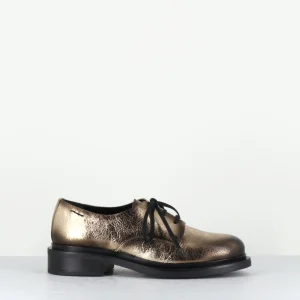 Derbies en cuir craquelé doré effet usé - 61364 CRASH ORO