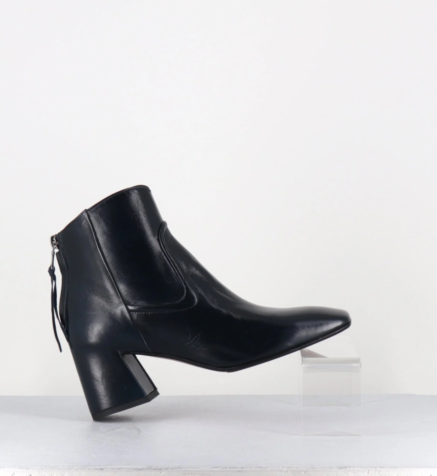 Boots talon recouvert en agneau bleu marine - T247 SETA BLU – Image 5