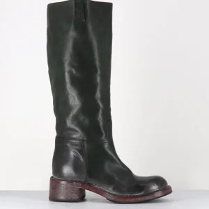 Bottes en cuir vert esprit bikers - 73404 CUSNA VERDE